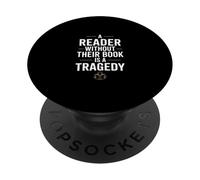 Un lettore senza il suo libro è una tragedia divertente PopSockets PopGrip Adesivo