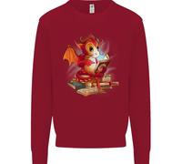 Un Libro Lettura Dragon Topo di Biblioteca Fantasia Bambini Felpa Maglione