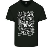 Un Madre È Like A Fiore Mum Mamma Giorno Uomo Scollo A V Cotone T-Shirt