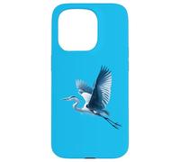 Un maestoso airone azzurro in volo - Design artistico Custodia per iPhone 15 Pro