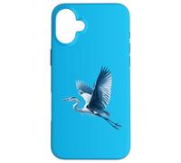 Un maestoso airone azzurro in volo - Design artistico Custodia per iPhone 16 Plus
