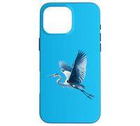 Un maestoso airone azzurro in volo - Design artistico Custodia per iPhone 16 Pro Max