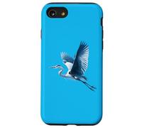 Un maestoso airone azzurro in volo - Design artistico Custodia per iPhone SE (2020) / 7/8