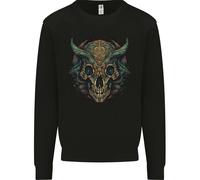 Un Magico Teschio Di Toro Demoniaco Malvagio Fantasy Uomo Felpa Maglione