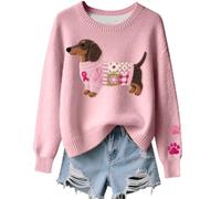 Un Maglione A Maniche Lunghe Alla E Casual Con Stampati Per Le Donne (S)