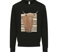 Un Maglione Per Bambini Con Mucca Highland Raffreddata