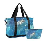Un mare di pesci in un oceano blu. Borsa da allenamento con tracolla regolabile per yoga impermeabile, un mare di pesce in un oceano blu., 1 taglia, Un mare di pesci in un oceano blu., 1 size