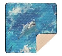 Un mare di pesci in un oceano blu. Grande ed elegante tappetino da gioco per attività per bambini per interni ed esterni, resistente all'acqua, tappetino per attività per bambini, 127 x 127 cm