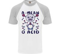 Un Mean O Acido Divertente Angry Biology Uomo S/S Baseball T-Shirt
