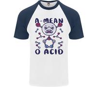 Un Mean O Acido Divertente Angry Biology Uomo S/S Baseball T-Shirt