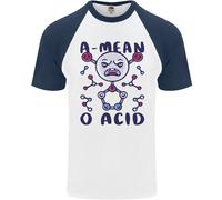 Un Mean O Acido Divertente Angry Biology Uomo S/S Baseball T-Shirt