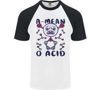 Un Mean O Acido Divertente Angry Biology Uomo S/S Baseball T-Shirt