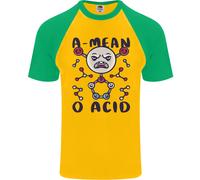 Un Mean O Acido Divertente Angry Biology Uomo S/S Baseball T-Shirt