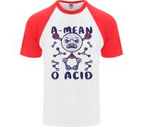 Un Mean O Acido Divertente Angry Biology Uomo S/S Baseball T-Shirt