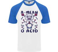 Un Mean O Acido Divertente Angry Biology Uomo S/S Baseball T-Shirt