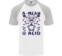 Un Mean O Acido Divertente Angry Biology Uomo S/S Baseball T-Shirt