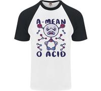 Un Mean O Acido Divertente Angry Biology Uomo S/S Baseball T-Shirt