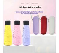 Un mini parasole da 17 cm/6,7 pollici, piccolo e portatile, che offre ombra quando c'è sole e protegge dalla pioggia quando piove. Può essere portato con sé. Disponibile in più colori. Attrezzatura e