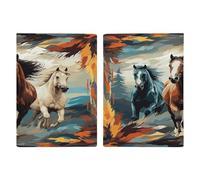 Un modello con cavalli porta passaporto ultra sottile in pelle PU organizer per documenti da viaggio compatto premium internazionale per passaporto americano copertura per donne uomini