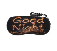 Un modello di falò di buona notte Custodia per occhiali ultraleggera portatile con guscio morbido Custodia per occhiali da sole in neoprene con gancio per viaggi, escursioni, corsa e uso quotidiano