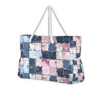 Un modello senza cuciture bianco a prova di sabbia e fard con cerniera con tasche laterali, borsa da lavoro per piscina, palestra, viaggi