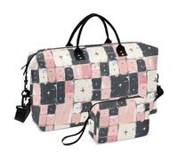 Un modello senza cuciture di Blush e Liwhite Squares borsone da viaggio per la notte borsa da viaggio borsa da palestra borsone da palestra multifunzionale