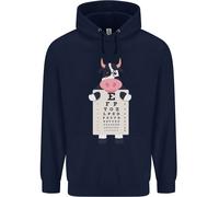Un Mucca che Tiene Un Snellen Occhio Chart Occhiali Bambini Felpa con Cappuccio
