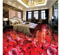 UN mucchio di Rose Rosse 3D Pavimento Murale Foto Pavimentazione Carta da Parati