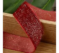 un nastro di velluto morbido, Nastro di velluto in filo d'oro glitterato da 5 metri for artigianato fai da te, accessori for cappelli, abbigliamento, cappelli, materiali for cucire(Brick red,40mm)