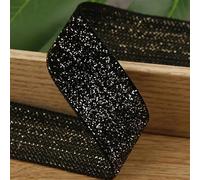 un nastro di velluto morbido, Nastro di velluto in filo d'oro glitterato da 5 metri for artigianato fai da te, accessori for cappelli, abbigliamento, cappelli, materiali for cucire(Black,40mm)
