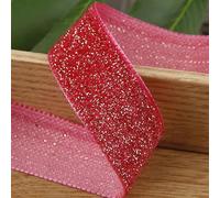 un nastro di velluto morbido, Nastro di velluto in filo d'oro glitterato da 5 metri for artigianato fai da te, accessori for cappelli, abbigliamento, cappelli, materiali for cucire(Red,40mm)