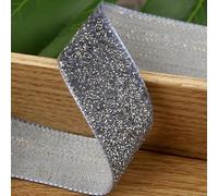 un nastro di velluto morbido, Nastro di velluto in filo d'oro glitterato da 5 metri for artigianato fai da te, accessori for cappelli, abbigliamento, cappelli, materiali for cucire(Gray,25mm)
