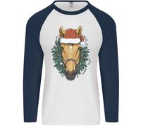 Un Natale Cavallo Equestre Uomo L/S Baseball T-Shirt