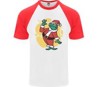 Un Natale Rana Vestito Come Babbo Natale DA UOMO S/S Baseball T-Shirt