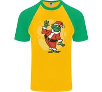 Un Natale Rana Vestito Come Babbo Natale DA UOMO S/S Baseball T-Shirt