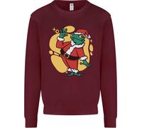 Un Natale Rana Vestito Come Babbo Natale Uomo Felpa Maglione