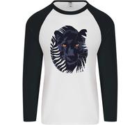 Un Nero Panther Uomo L/S Baseball T-Shirt