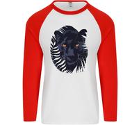 Un Nero Panther Uomo L/S Baseball T-Shirt