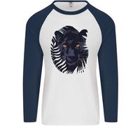 Un Nero Panther Uomo L/S Baseball T-Shirt
