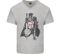 Un Nights Templare st Georges Giorno Inghilterra Uomo Scollo A V Cotone T-Shirt