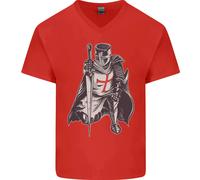 Un Nights Templare st Georges Giorno Inghilterra Uomo Scollo A V Cotone T-Shirt