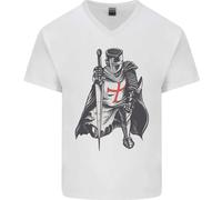 Un Nights Templare st Georges Giorno Inghilterra Uomo Scollo A V Cotone T-Shirt