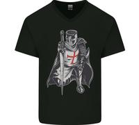 Un Nights Templare st Georges Giorno Inghilterra Uomo Scollo A V Cotone T-Shirt