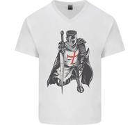Un Nights Templare st Georges Giorno Inghilterra Uomo Scollo A V Cotone T-Shirt