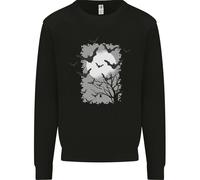 Un Paesaggio Di Pipistrelli Con Una Luna Piena Felpa Per Bambini Di Halloween