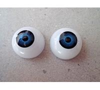 Un Paio 26 MM Mezzo Tondo Acrilico Bambola Occhi Cobalto Blu Adatto per Bjd