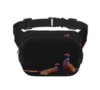 Un paio di fagiani stampato multifunzionale marsupio unisex trendy messenger bag, borsa da viaggio sport borsa portaoggetti