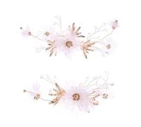Un paio di forcine per capelli con fiore dorato con strass fasce per capelli da donna gioielli da sposa