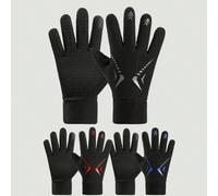 Un paio di guanti da tocco schermo antiscivolo, caldi e spessi con motivi a fulmine, adatti per ciclismo, corsa, sport all'aperto e come accessori per moto. Sono caldi, resistenti all'usura e antisciv