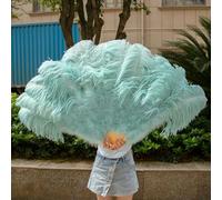 Un paio di soffici piume di struzzo gialle per ventagli di carnevale, feste di matrimonio, spettacoli di danza del ventre, decorazioni fai da te, ventaglio a pennacchio, 100 cm-027-1 pezzo, mano sin